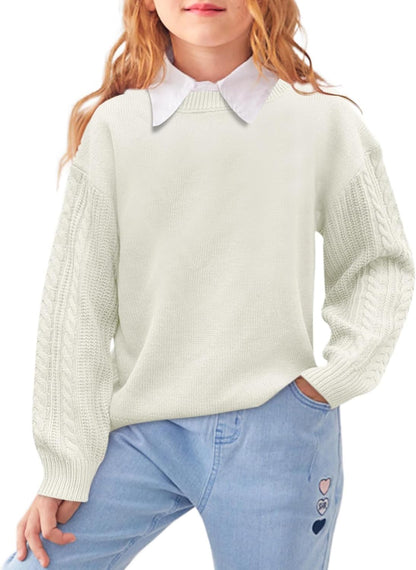 Girls' Crewneck Chunky Knit Sweater