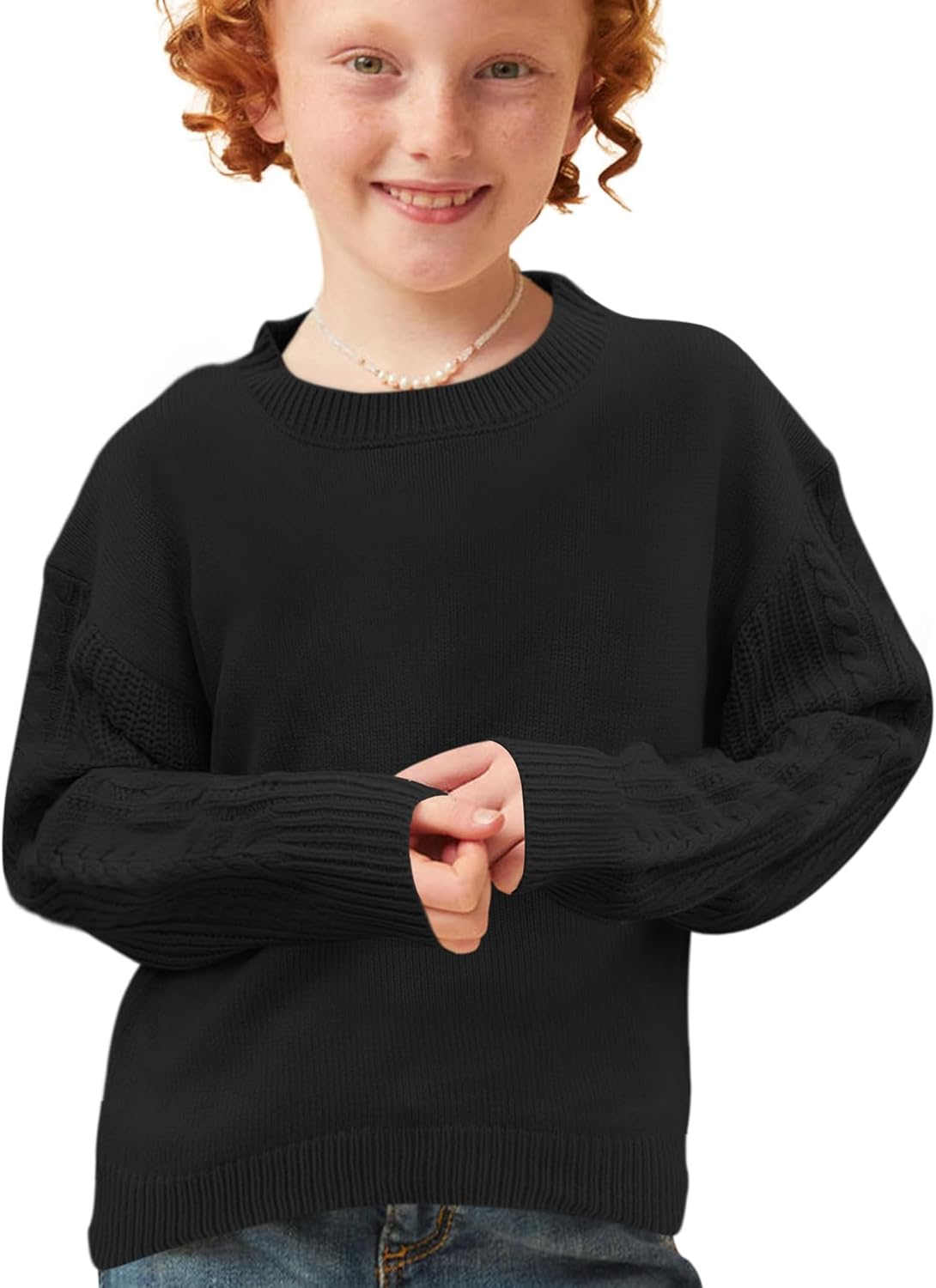 Girls' Crewneck Chunky Knit Sweater