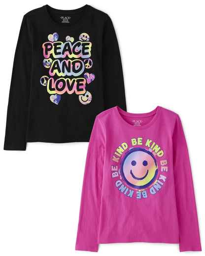 The Children's Place Girls' 2-Pack Graphic Tees