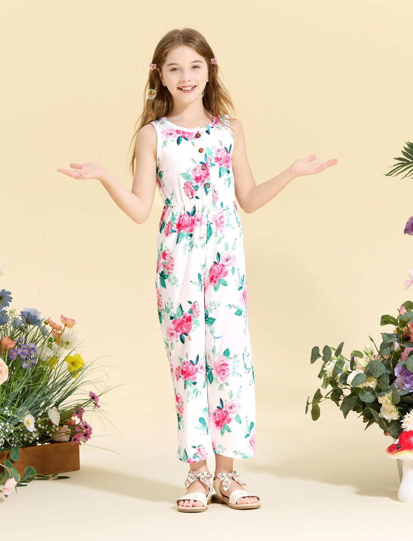 PATPAT Girls 3-Pack Jumpsuits