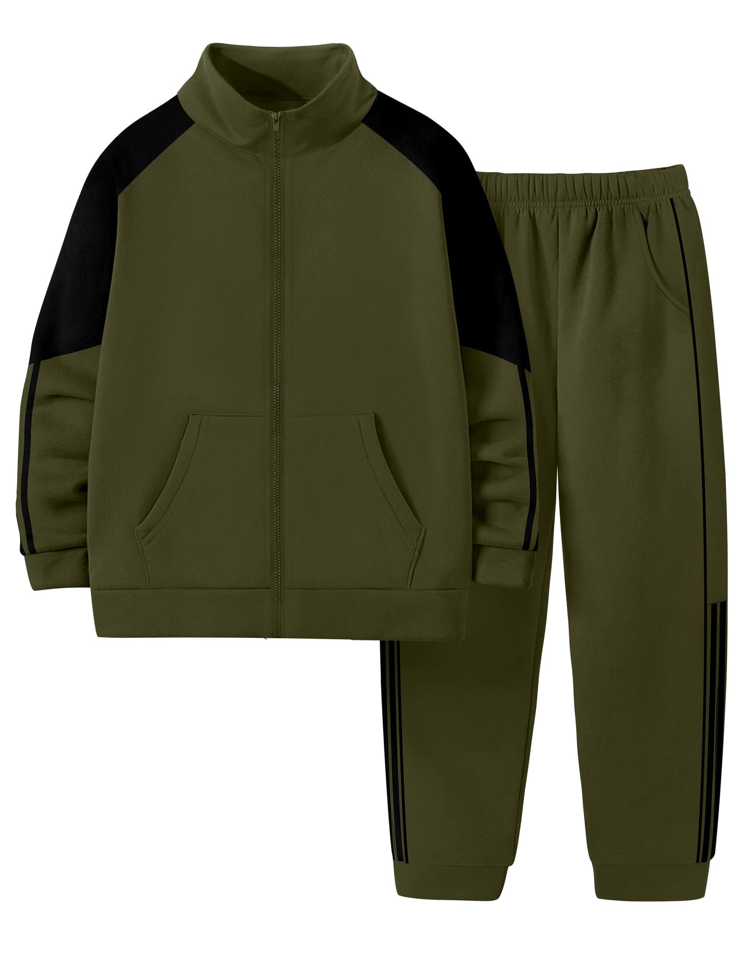 NECIOUS Boys' Zip-Up Jacket & Sweatpants Set