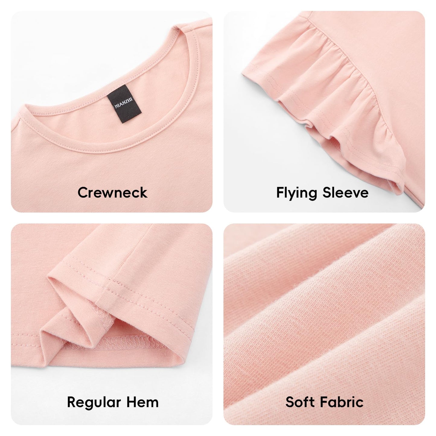 Girls' Striped Ruffle Sleeve T-Shirt