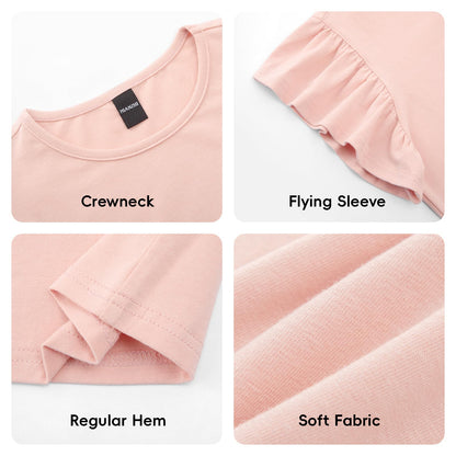 Girls' Striped Ruffle Sleeve T-Shirt