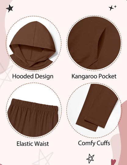 NECIOUS Girls' 2-Piece Hoodie & Leggings Set