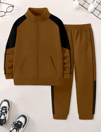 NECIOUS Boys' Zip-Up Jacket & Sweatpants Set
