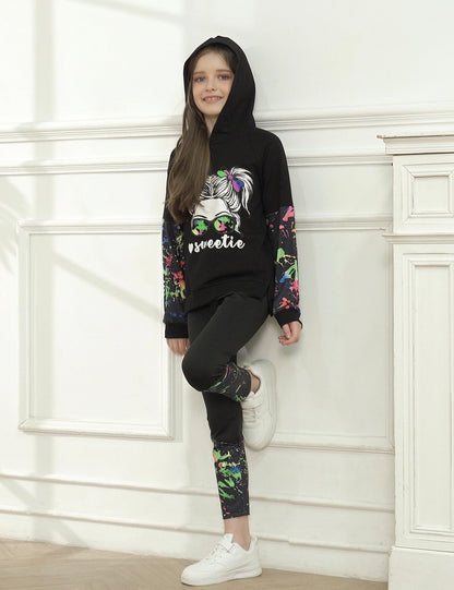 Girls' 2-Piece Tie Dye Hoodie & Leggings Set