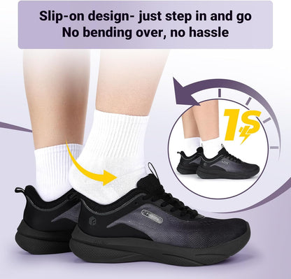 FitVille Women's Wide Slip-On Walking Shoes