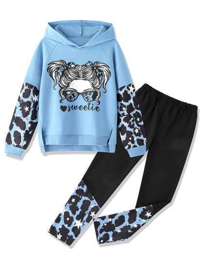 Girls' 2-Piece Tie Dye Hoodie & Leggings Set