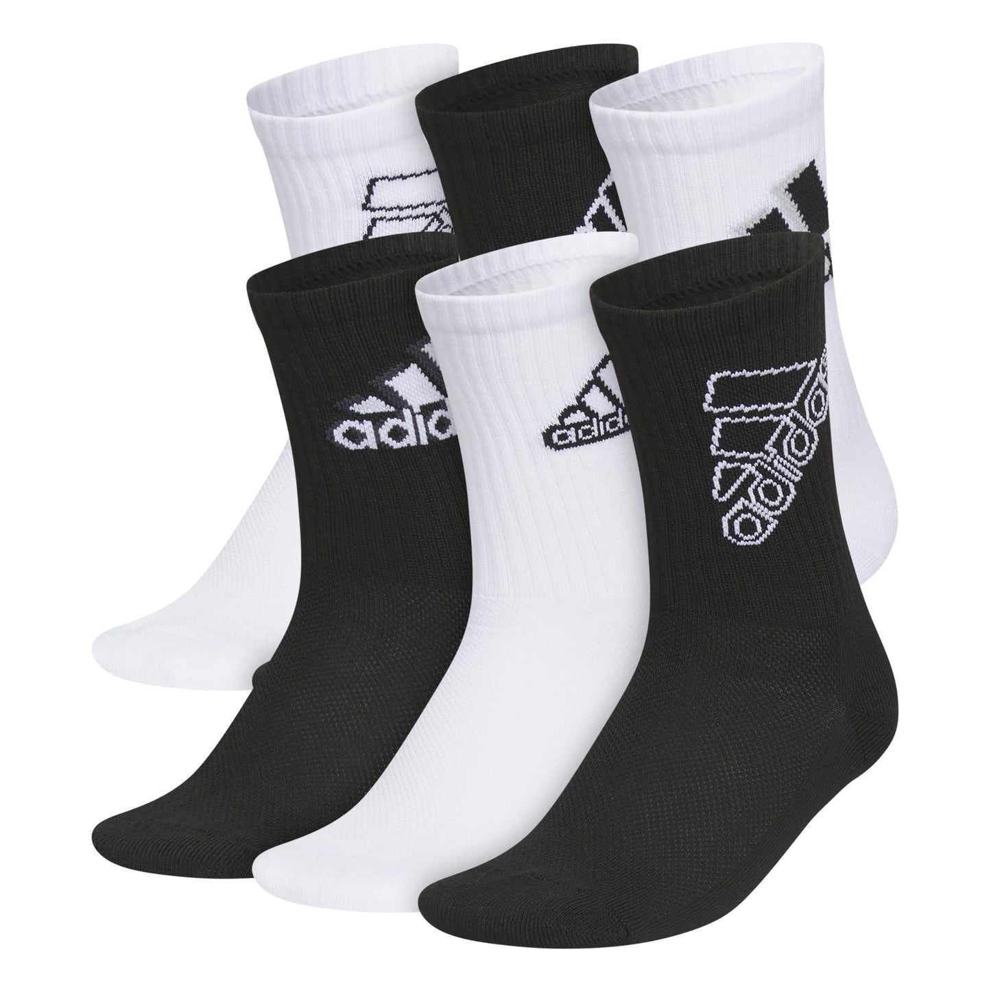 adidas Youth 6-Pack Cushioned Crew Socks