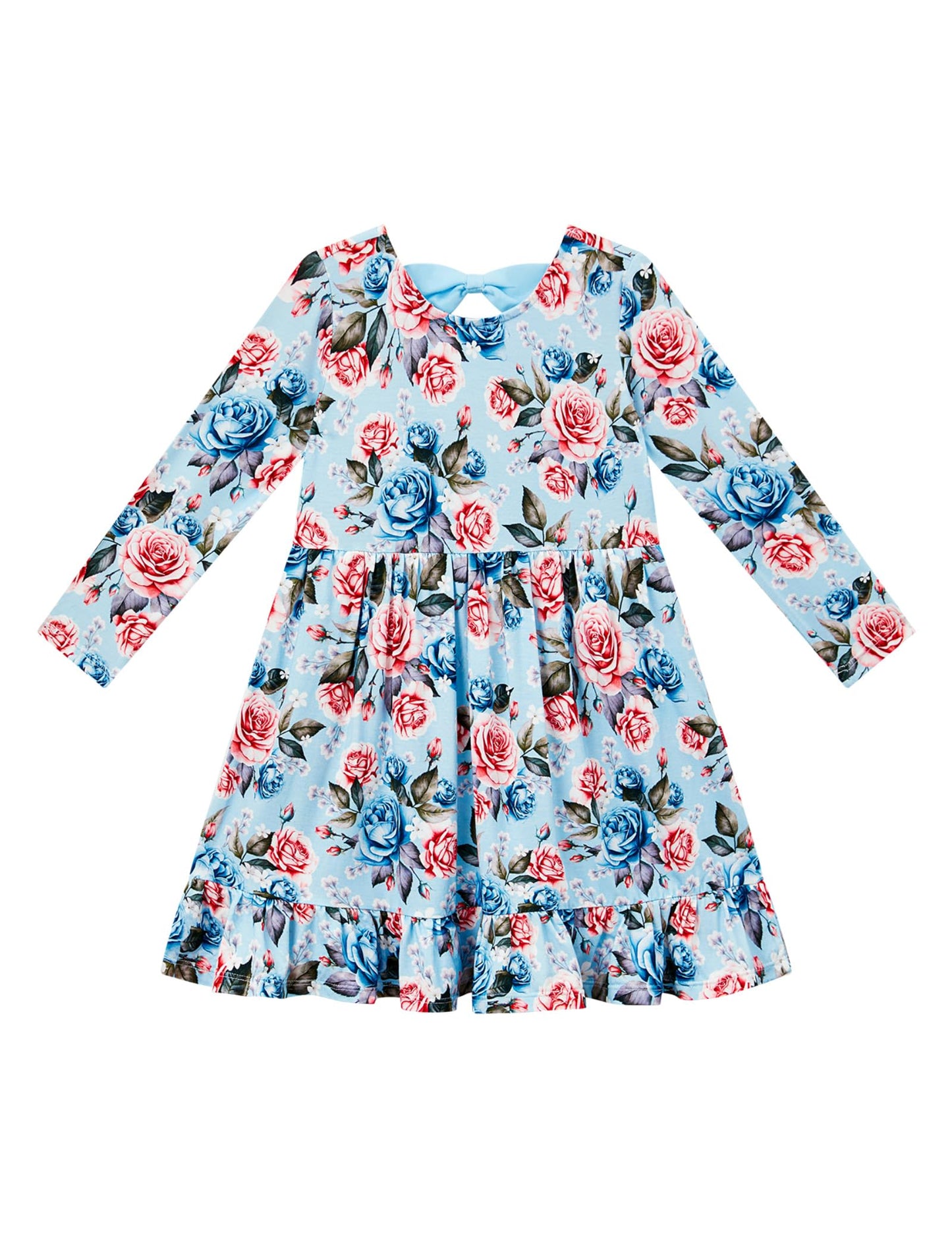 Bamboo Viscose Girls' Long Sleeve Twirl Dress