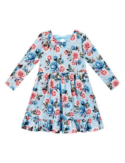 Bamboo Viscose Girls' Long Sleeve Twirl Dress