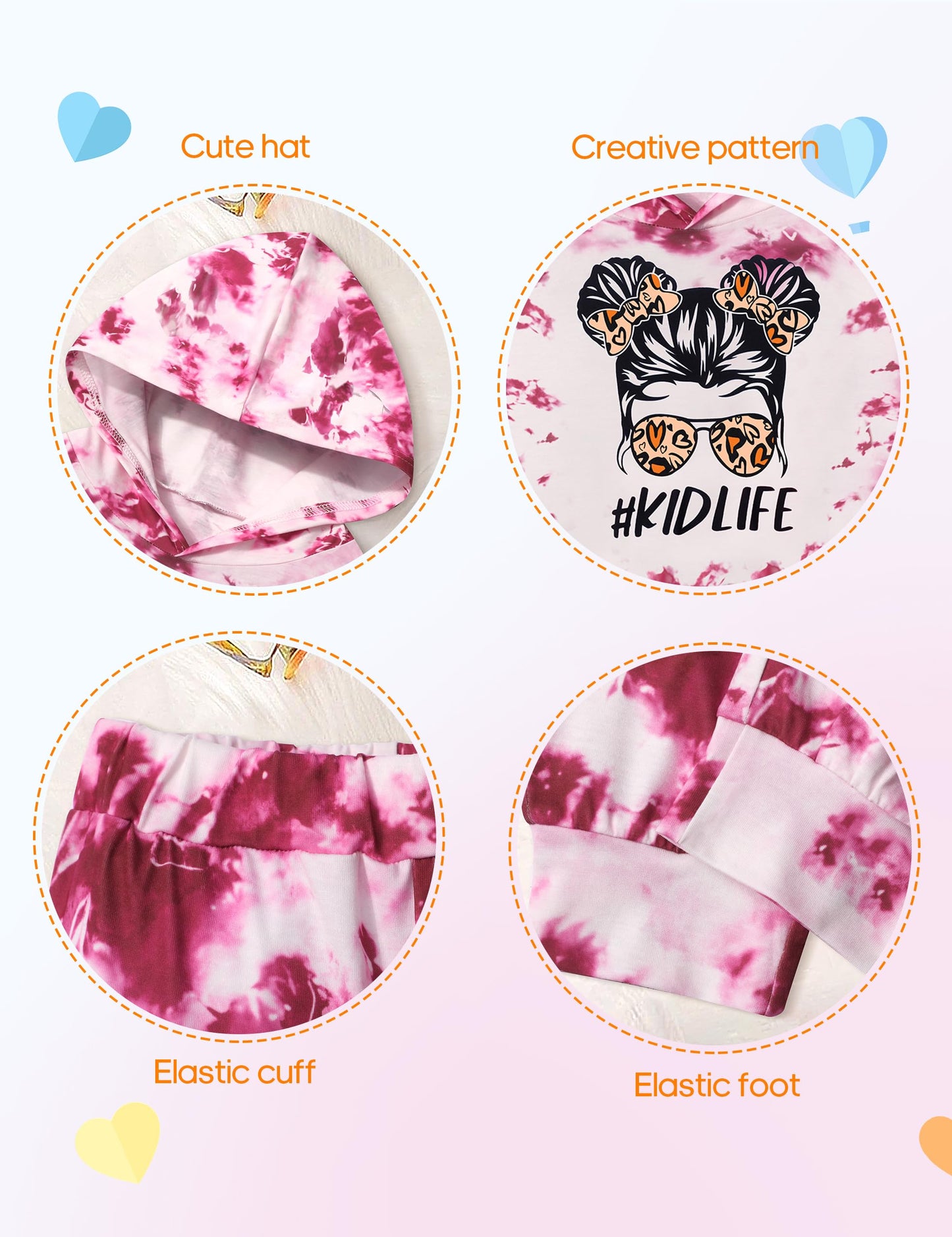 Toddler Girls' 2-Piece Tie Dye Sweatshirt & Pants Set