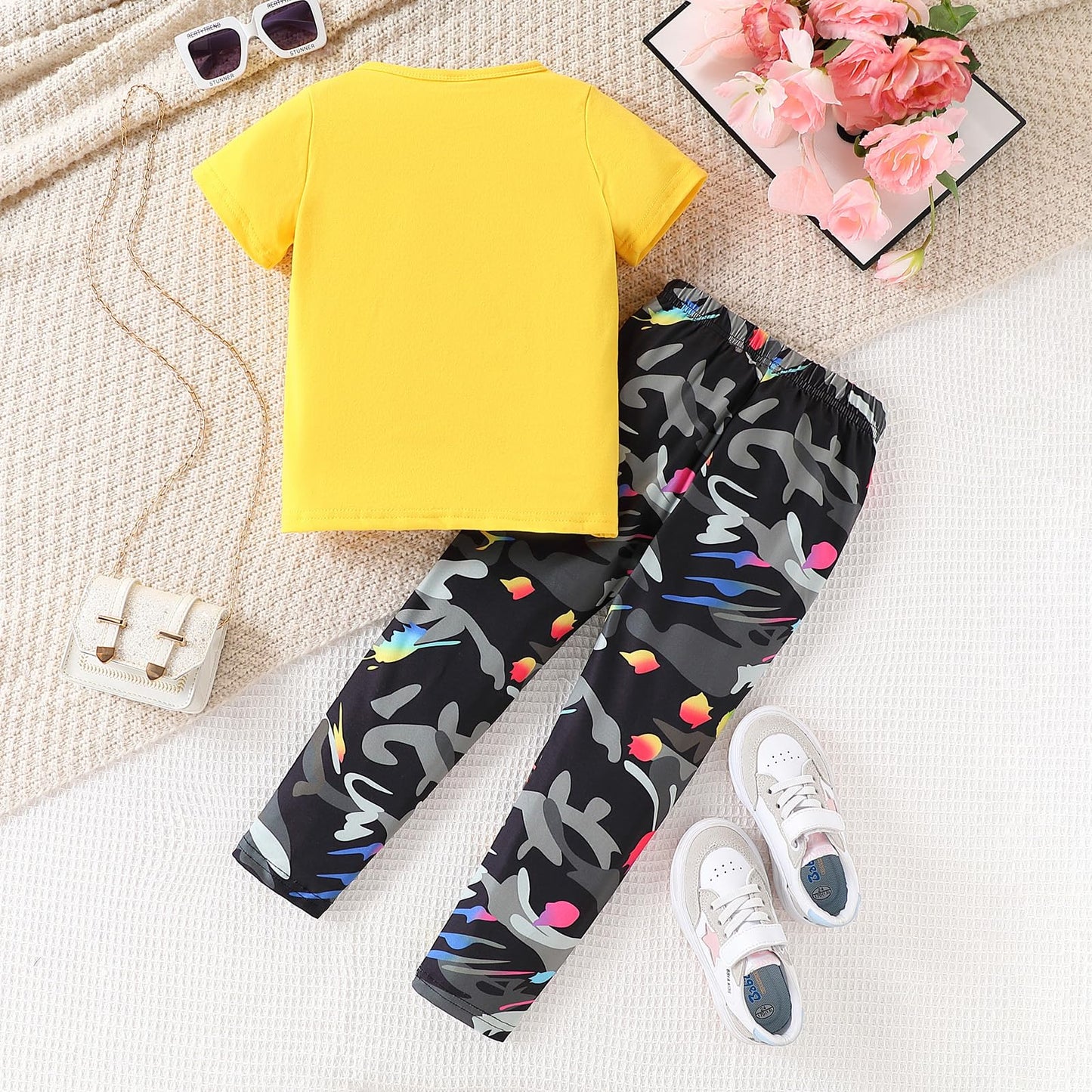 Toddler Girls' 2-Piece Top & Camo Pants Set