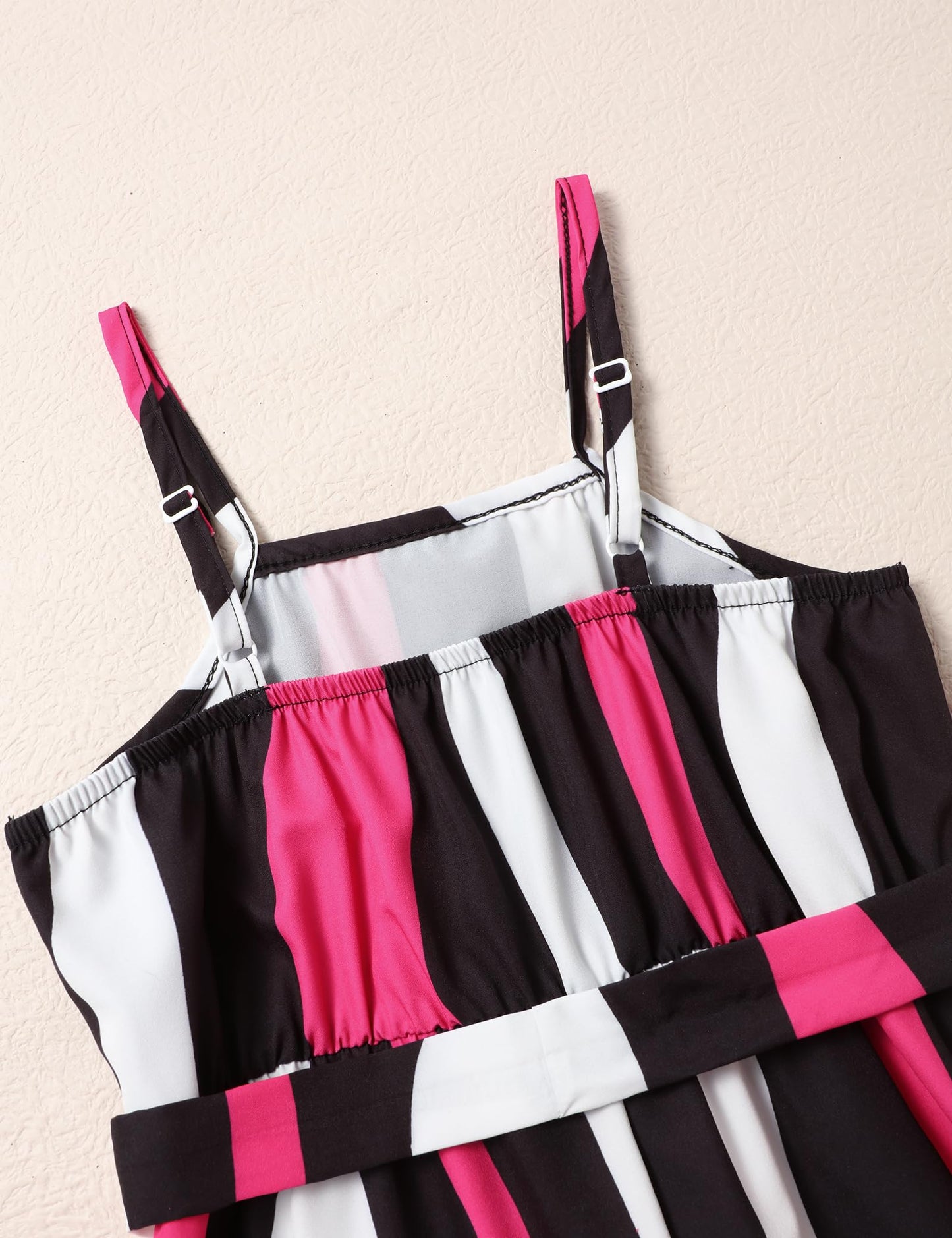 Crazyme Girls Striped Sleeveless Jumpsuit