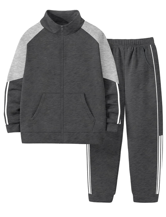 NECIOUS Boys' Zip-Up Jacket & Sweatpants Set