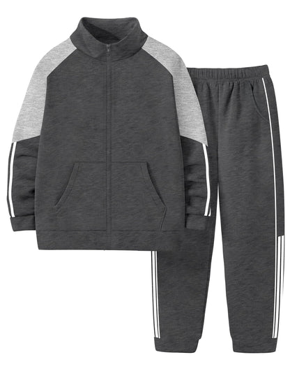 NECIOUS Boys' Zip-Up Jacket & Sweatpants Set