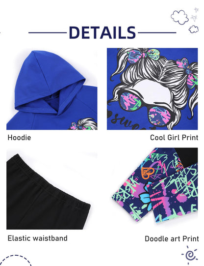 Girls' 2-Piece Tie Dye Hoodie & Leggings Set