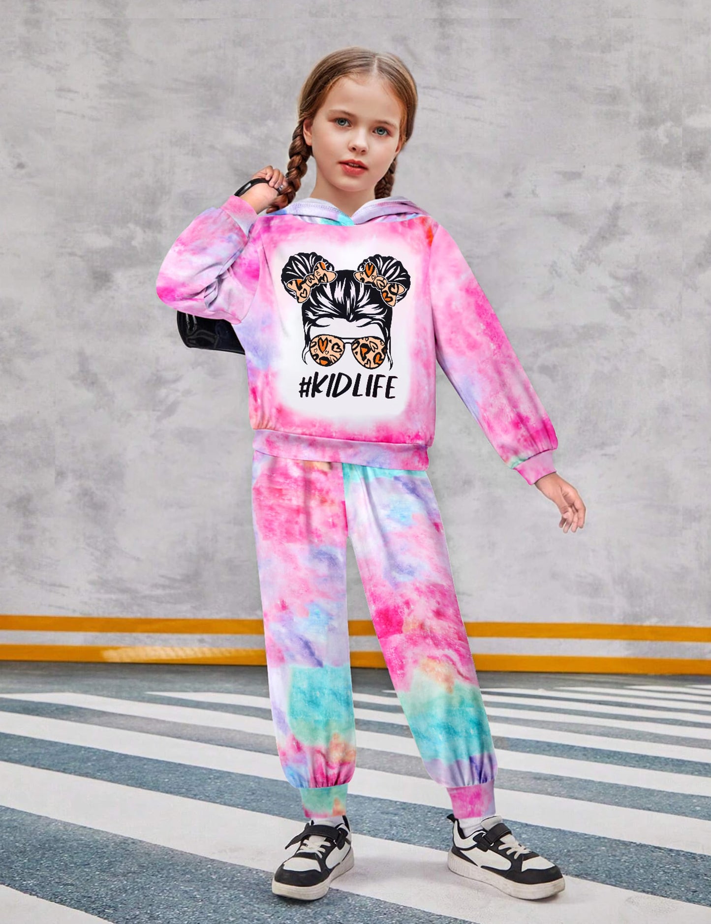 Toddler Girls' 2-Piece Tie Dye Sweatshirt & Pants Set