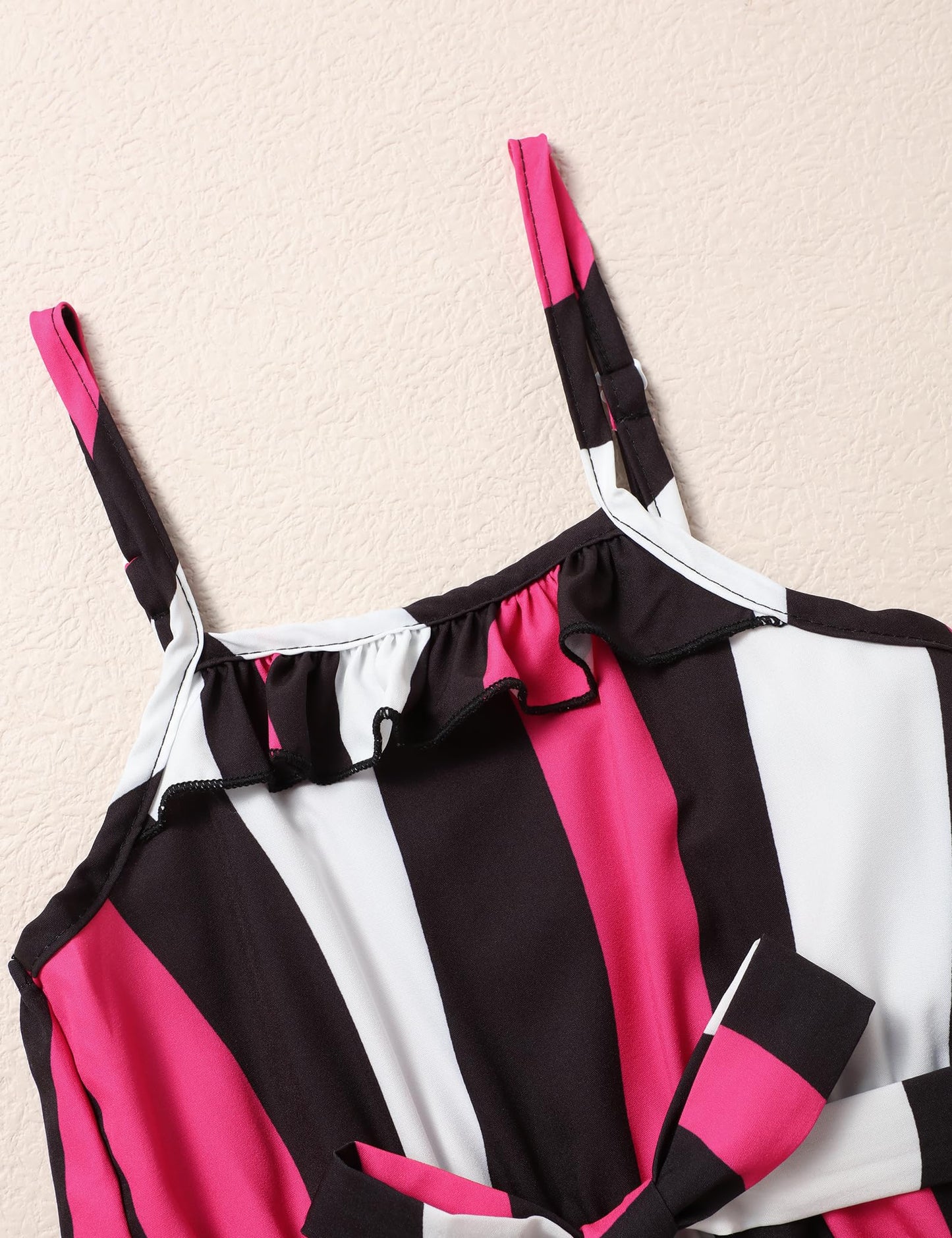 Crazyme Girls Striped Sleeveless Jumpsuit