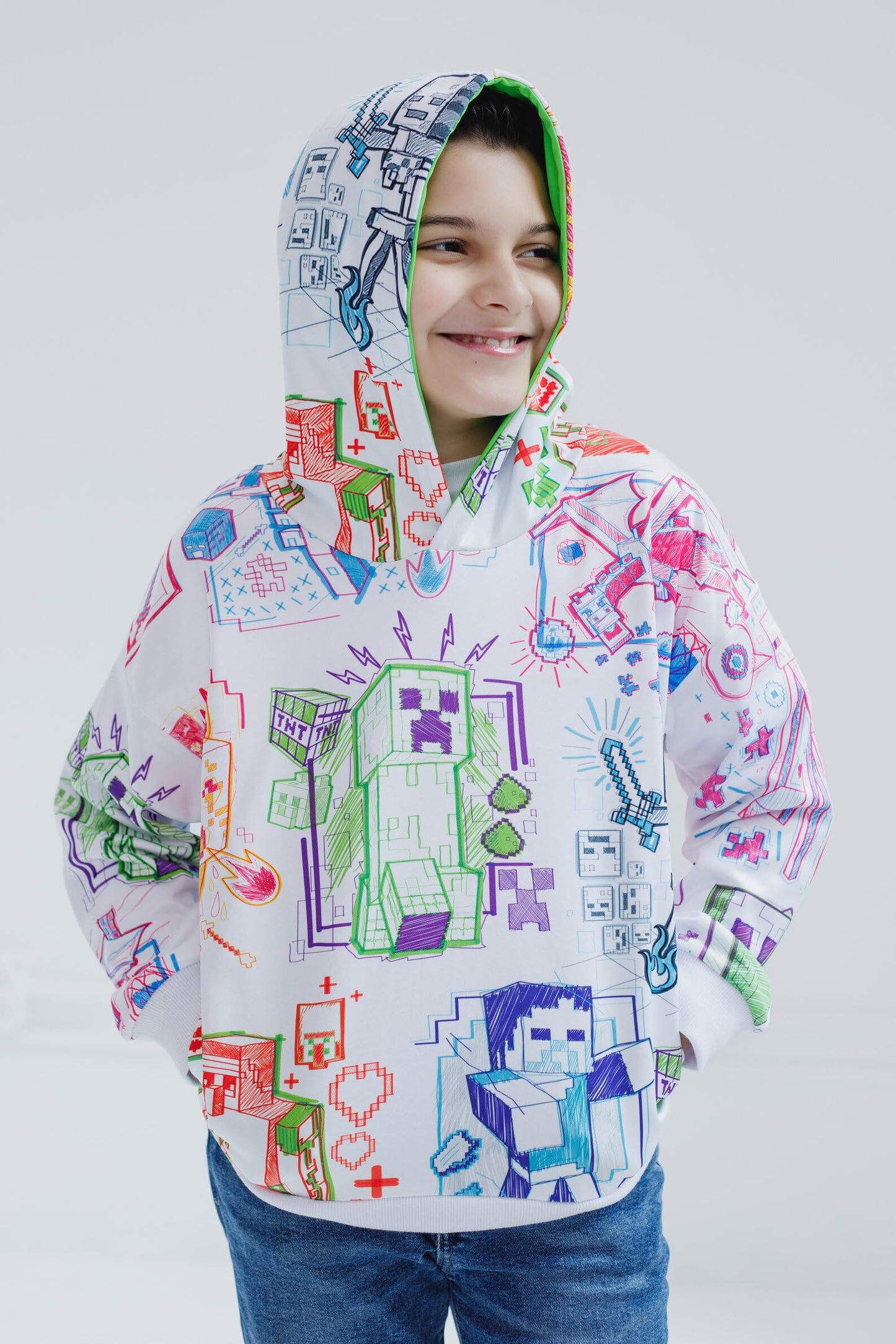 Minecraft Fleece Pullover Hoodie Little Kid to Big Kid Sizes (4-18-20)