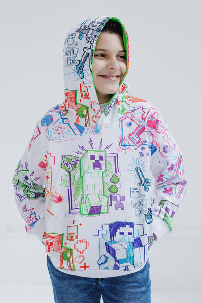 Minecraft Fleece Pullover Hoodie Little Kid to Big Kid Sizes (4-18-20)