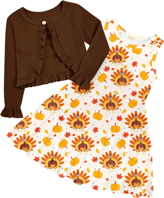 Toddler Girls' 2-Piece Dress & Ruffle Cardigan Set