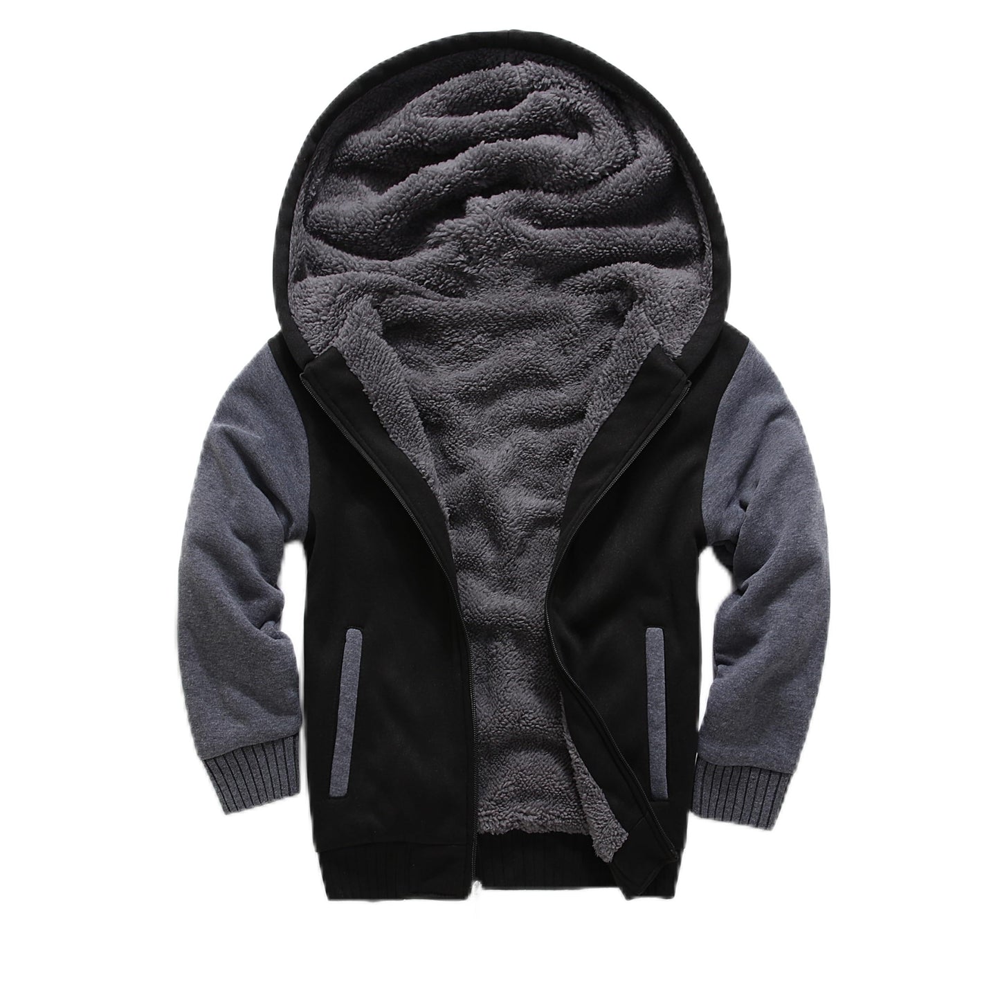 ZITY Boys' Sherpa Lined Zip-Up Hoodie