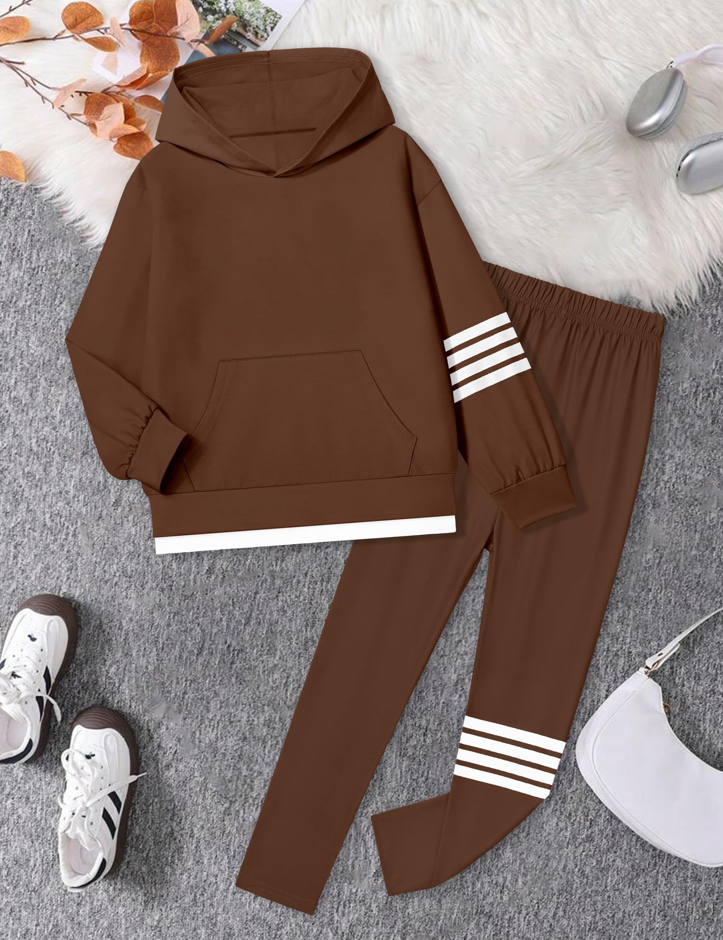 NECIOUS Girls' 2-Piece Hoodie & Leggings Set