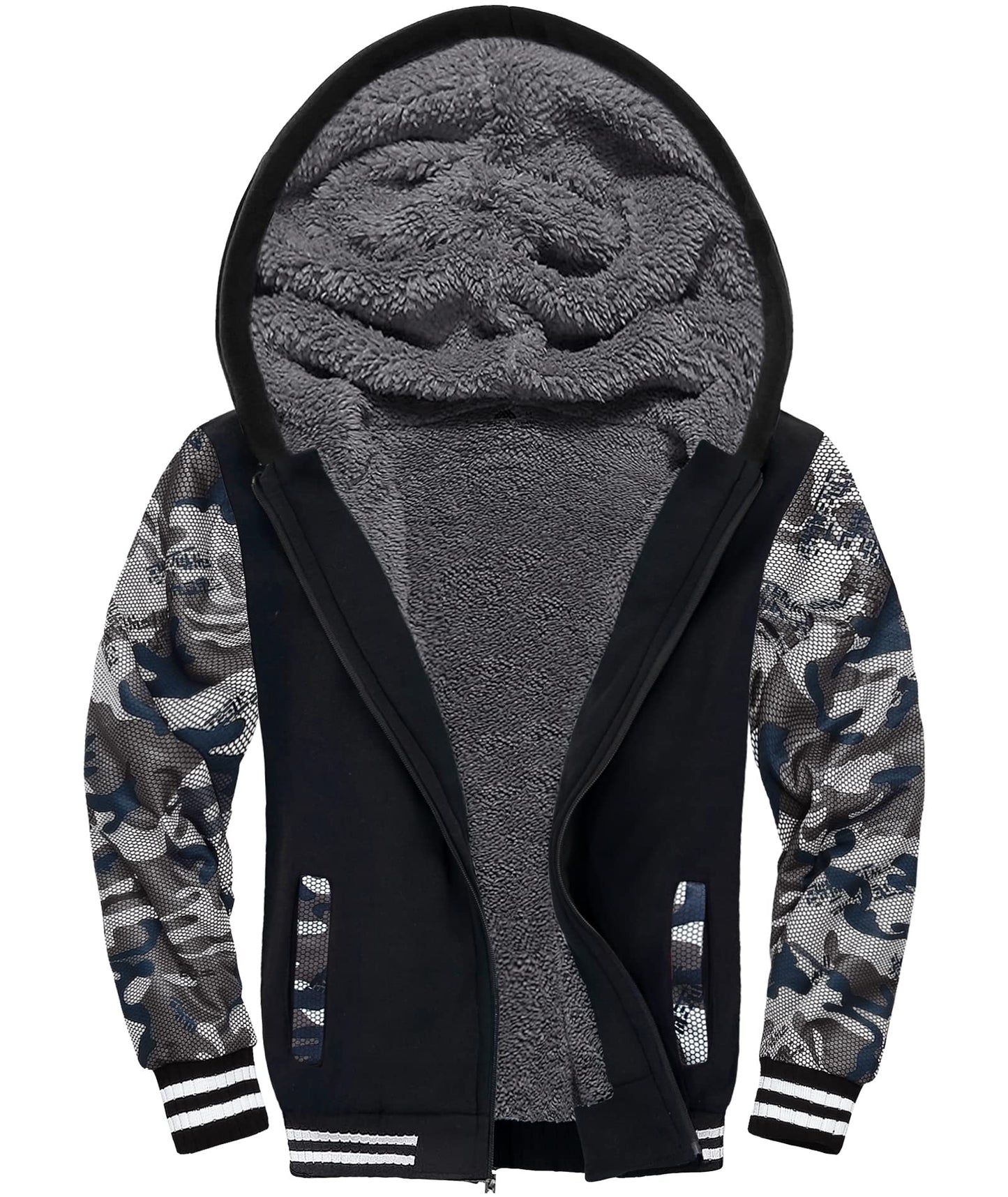 V VALANCH Boys' Sherpa Lined Zip Hoodie