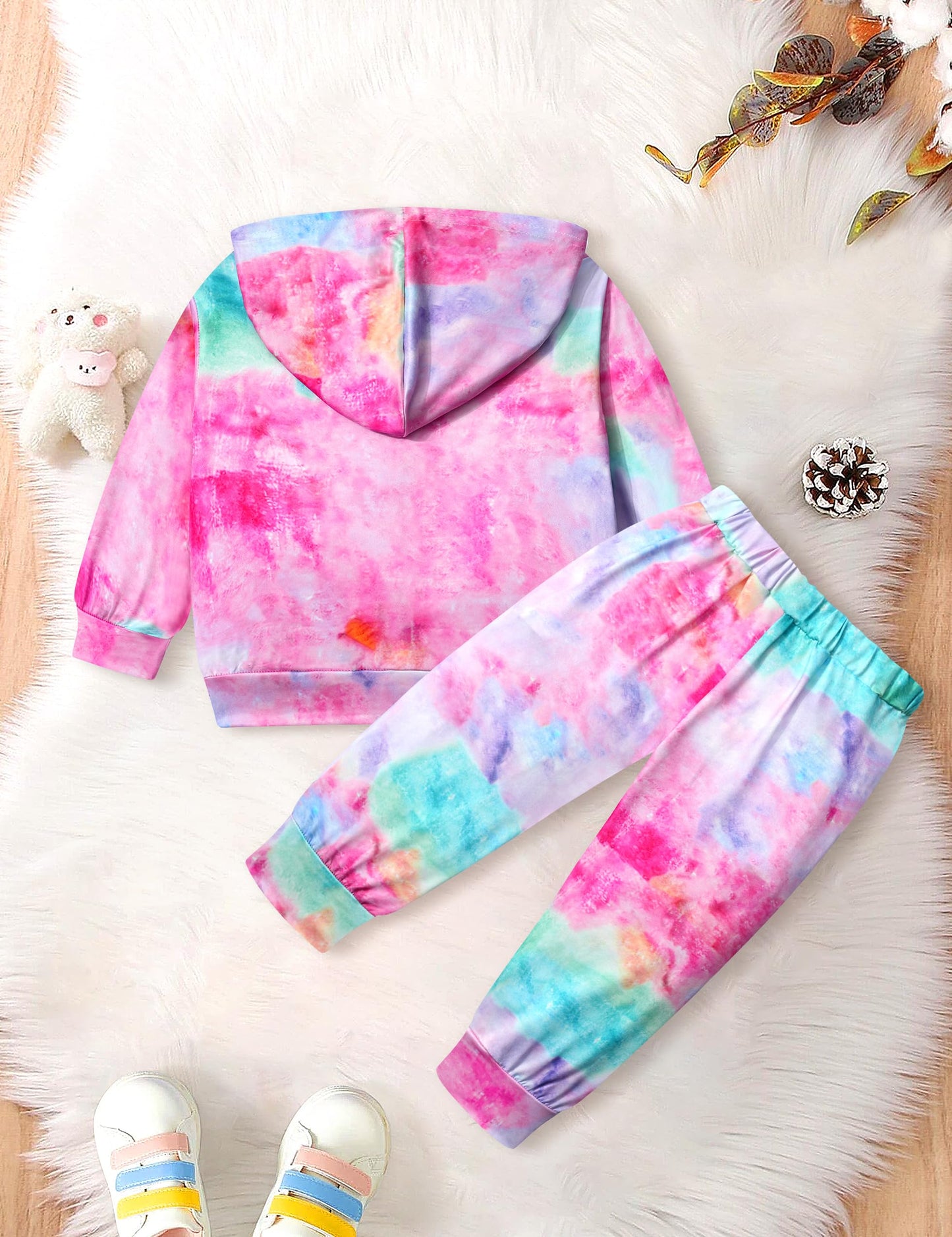 Toddler Girls' 2-Piece Tie Dye Sweatshirt & Pants Set