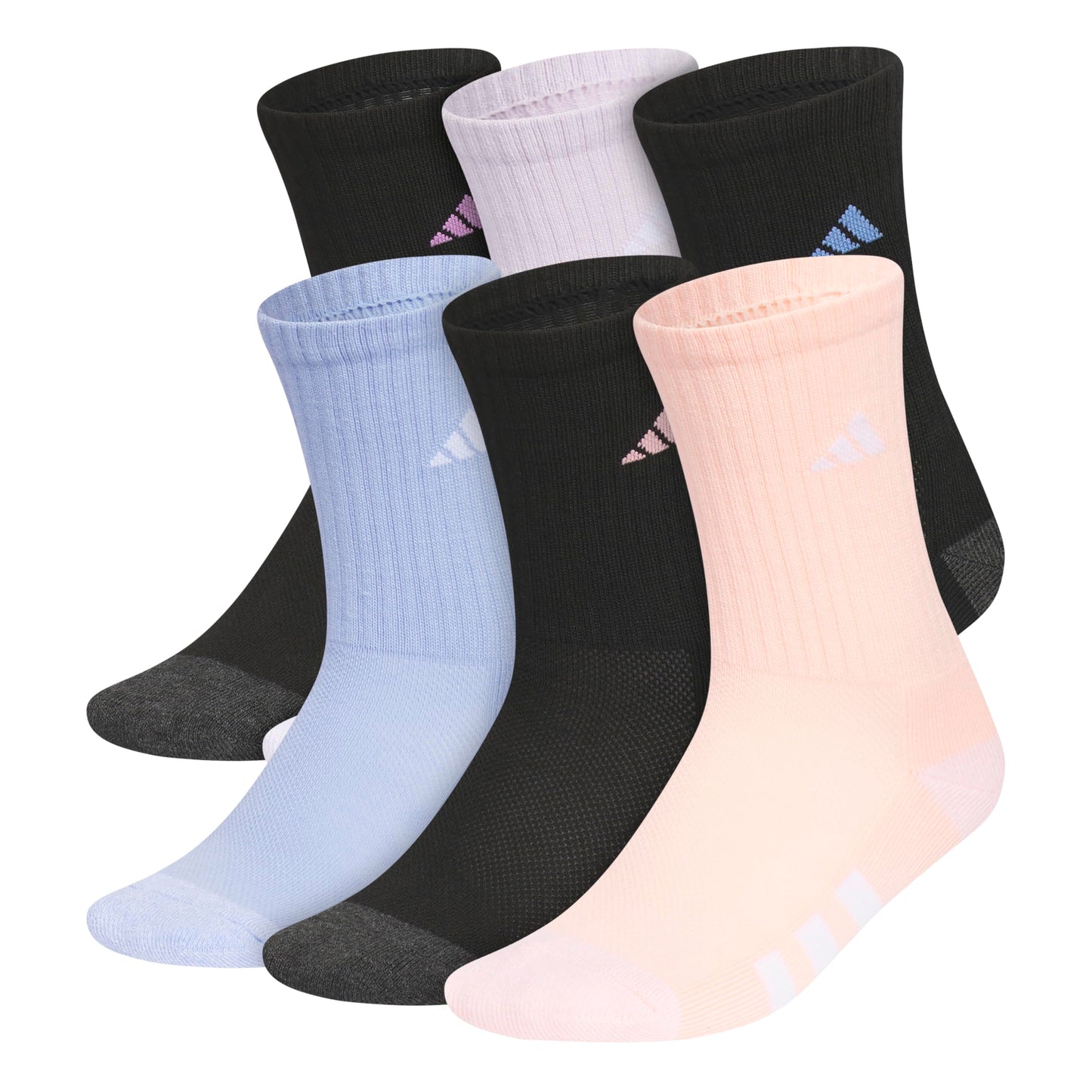 adidas Youth 6-Pack Cushioned Crew Socks
