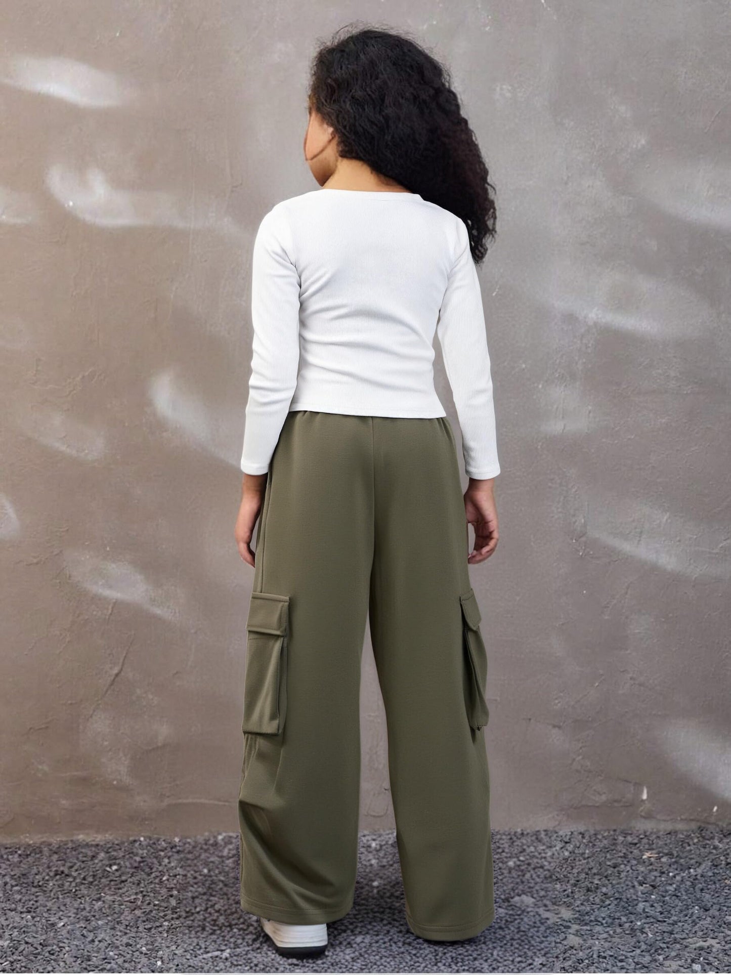 Tween Girls' 2-Piece Long Sleeve Top & Cargo Pants Set