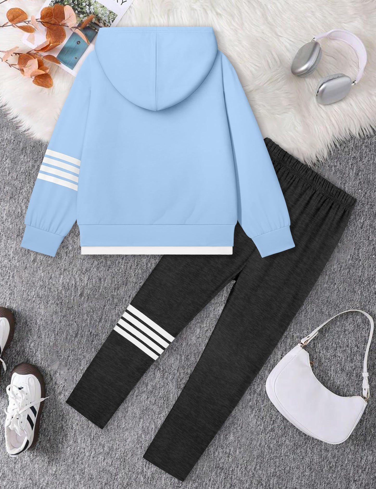 NECIOUS Girls' 2-Piece Hoodie & Leggings Set