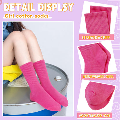 Eyean Girls' 6-Pack Cotton Crew Socks