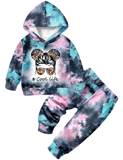 Toddler Girls' 2-Piece Tie Dye Sweatshirt & Pants Set