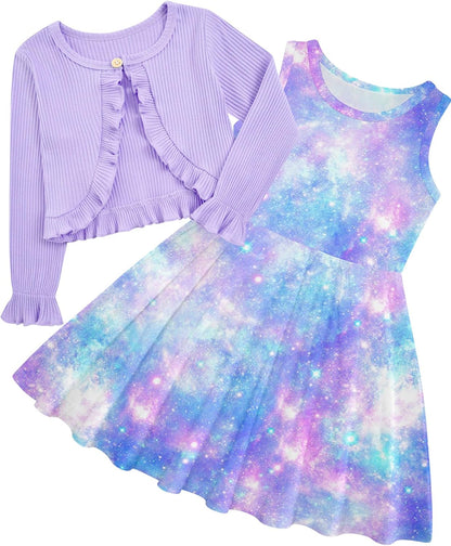 Toddler Girls' 2-Piece Dress & Ruffle Cardigan Set