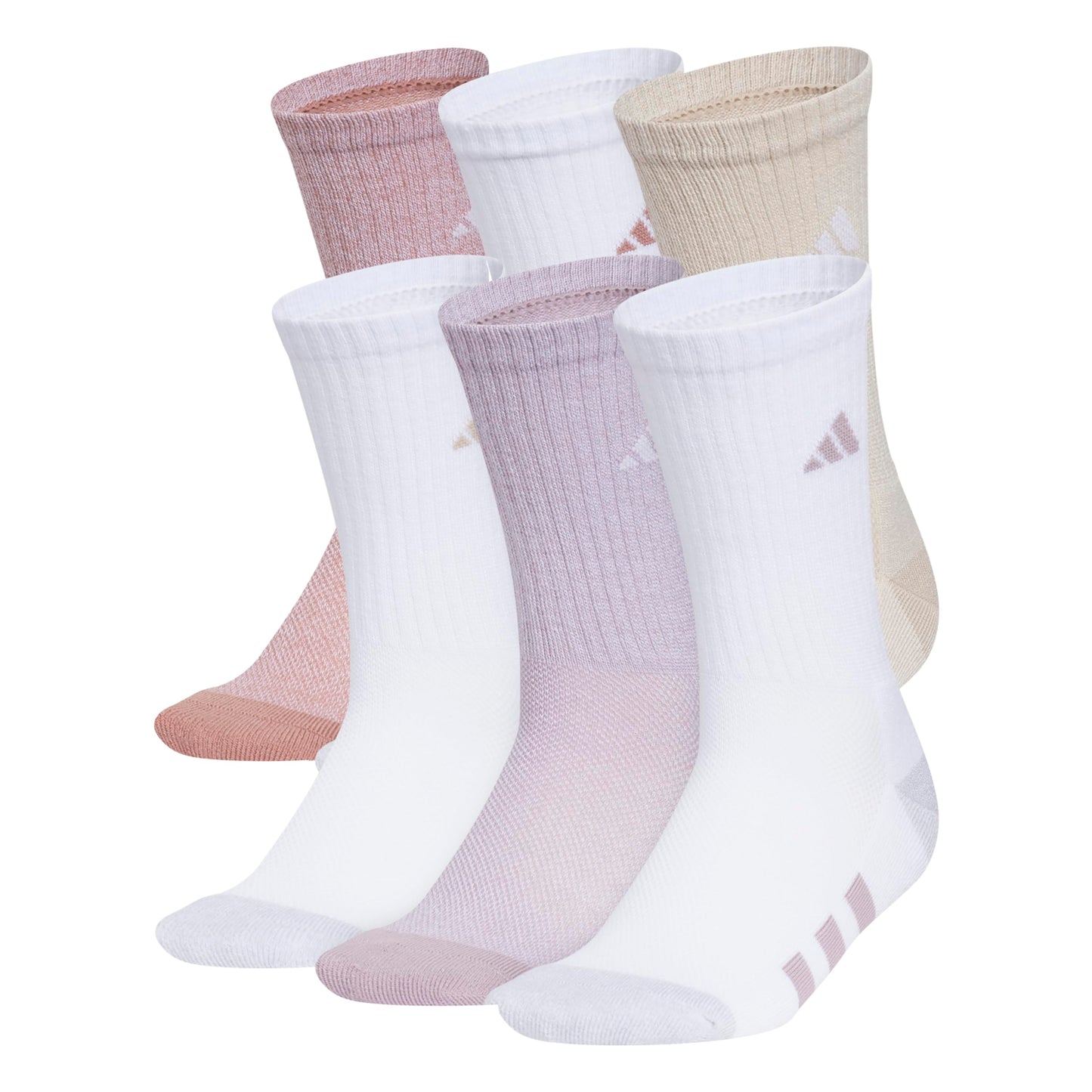 adidas Youth 6-Pack Cushioned Crew Socks