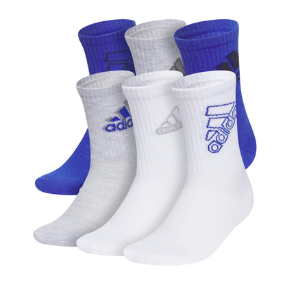 adidas Youth 6-Pack Cushioned Crew Socks