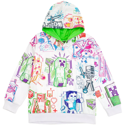 Minecraft Fleece Pullover Hoodie Little Kid to Big Kid Sizes (4-18-20)