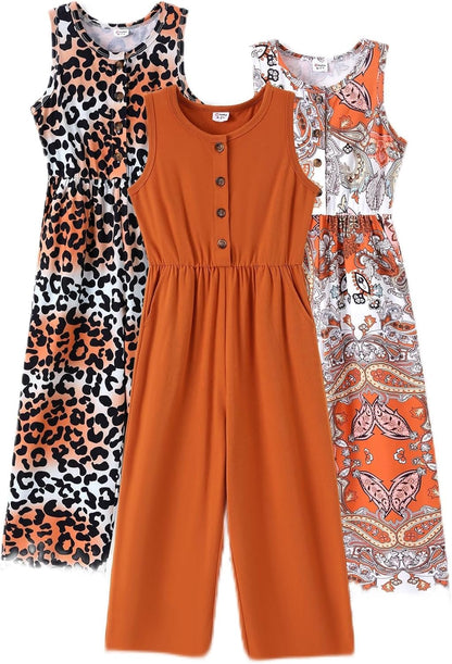 PATPAT Girls 3-Pack Jumpsuits