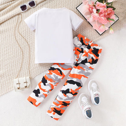 Toddler Girls' 2-Piece Top & Camo Pants Set