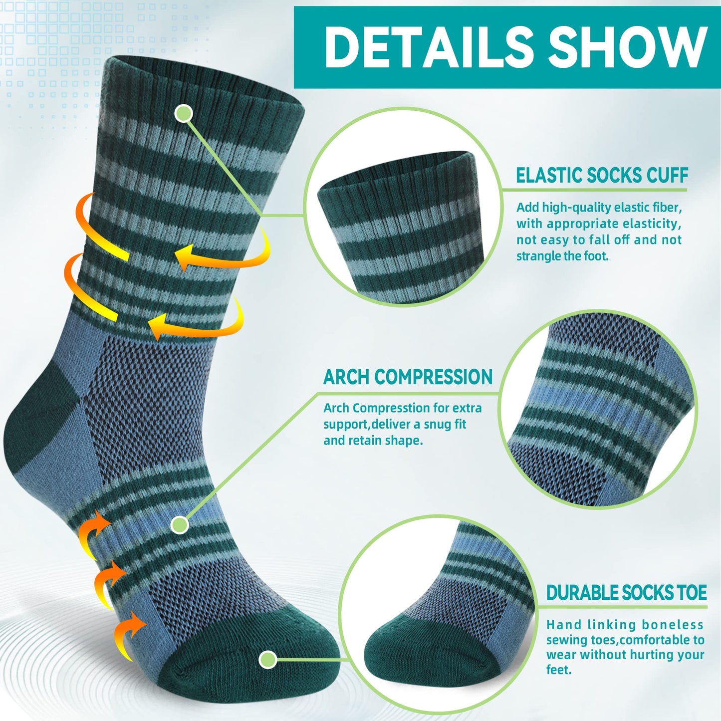 Eyean Girls' 6-Pack Cotton Crew Socks