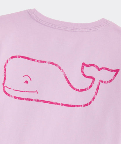 vineyard vines Girls' Vintage Whale Long-Sleeve Pocket Tee