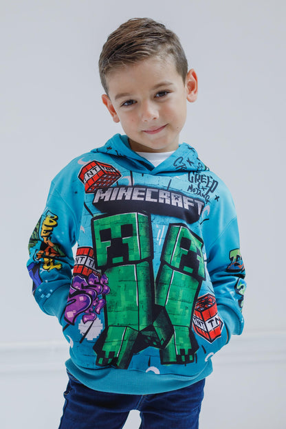 Minecraft Fleece Pullover Hoodie Little Kid to Big Kid Sizes (4-18-20)