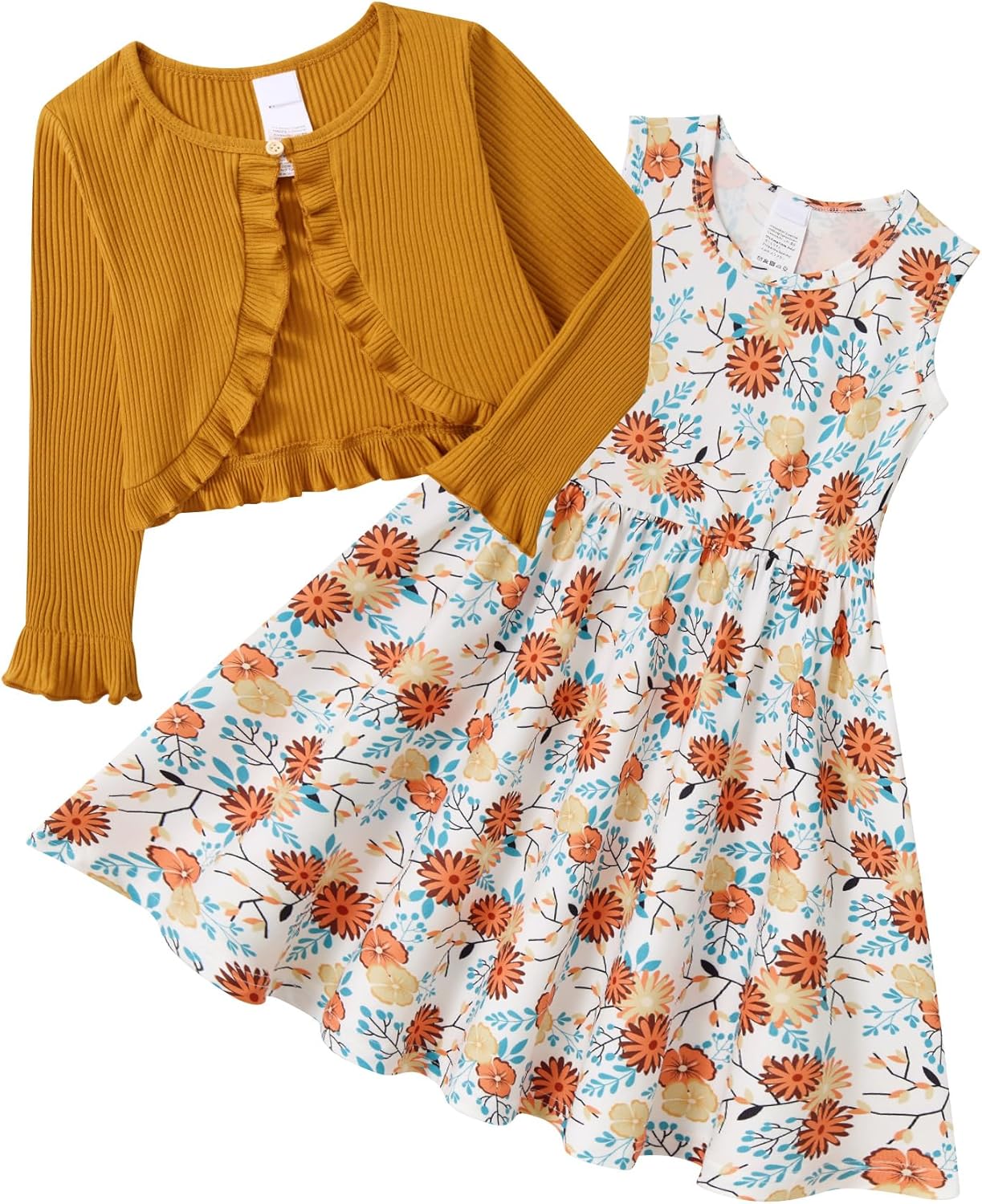 Toddler Girls' 2-Piece Dress & Ruffle Cardigan Set