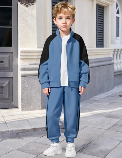 NECIOUS Boys' Zip-Up Jacket & Sweatpants Set