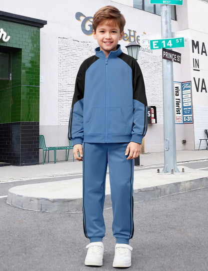 NECIOUS Boys' Zip-Up Jacket & Sweatpants Set