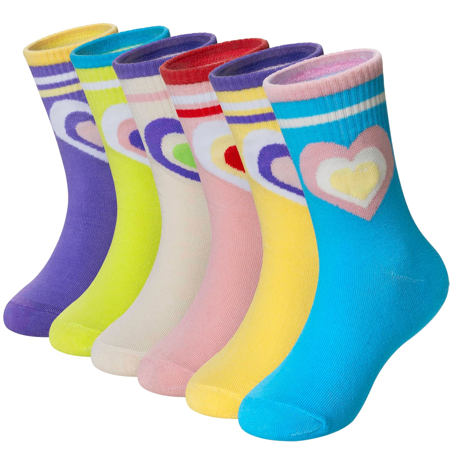 Eyean Girls' 6-Pack Cotton Crew Socks
