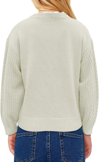 Girls' Crewneck Chunky Knit Sweater