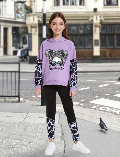 Girls' 2-Piece Tie Dye Hoodie & Leggings Set